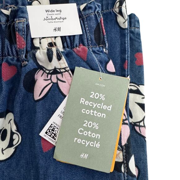 NWT H&M Kids - Wide leg Jeans Minnie Mouse size 10 - Picture 5 of 8